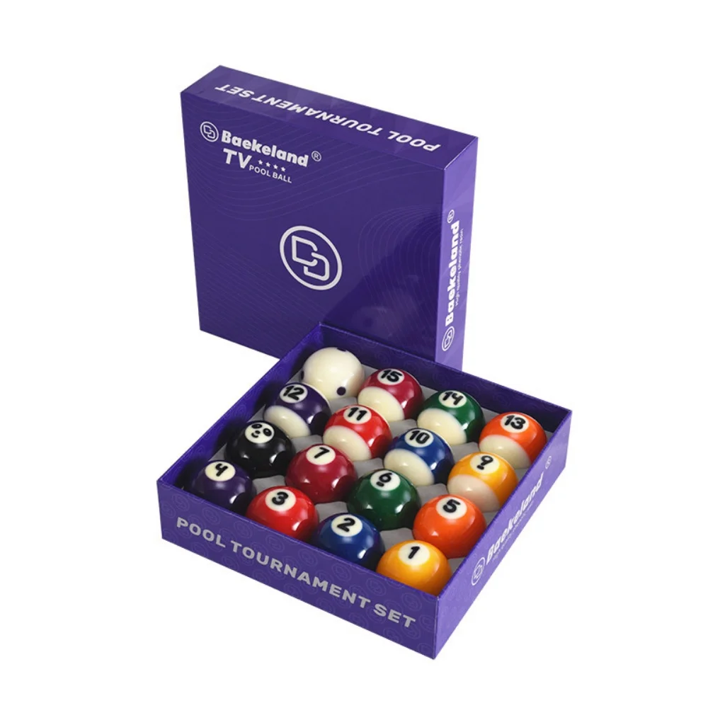 Baekeland TV Pool Balls 16Pcs Standard Size Tournament Billiard Ball Set 2-1/4Inch