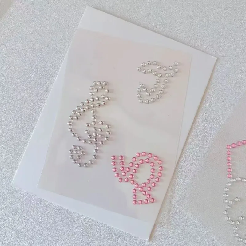 Korean Style 3D Rhinestone Stickers INS Rhinestone Chain Wing Design for Kpop Photocard DIY Scrapbook Journal Decor Sticker