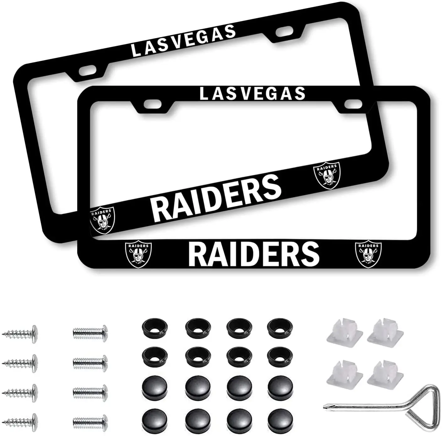 2PCS Novelty License Plate Cover Fit Raider License Plate Frame Licenses Tag with Screw Caps