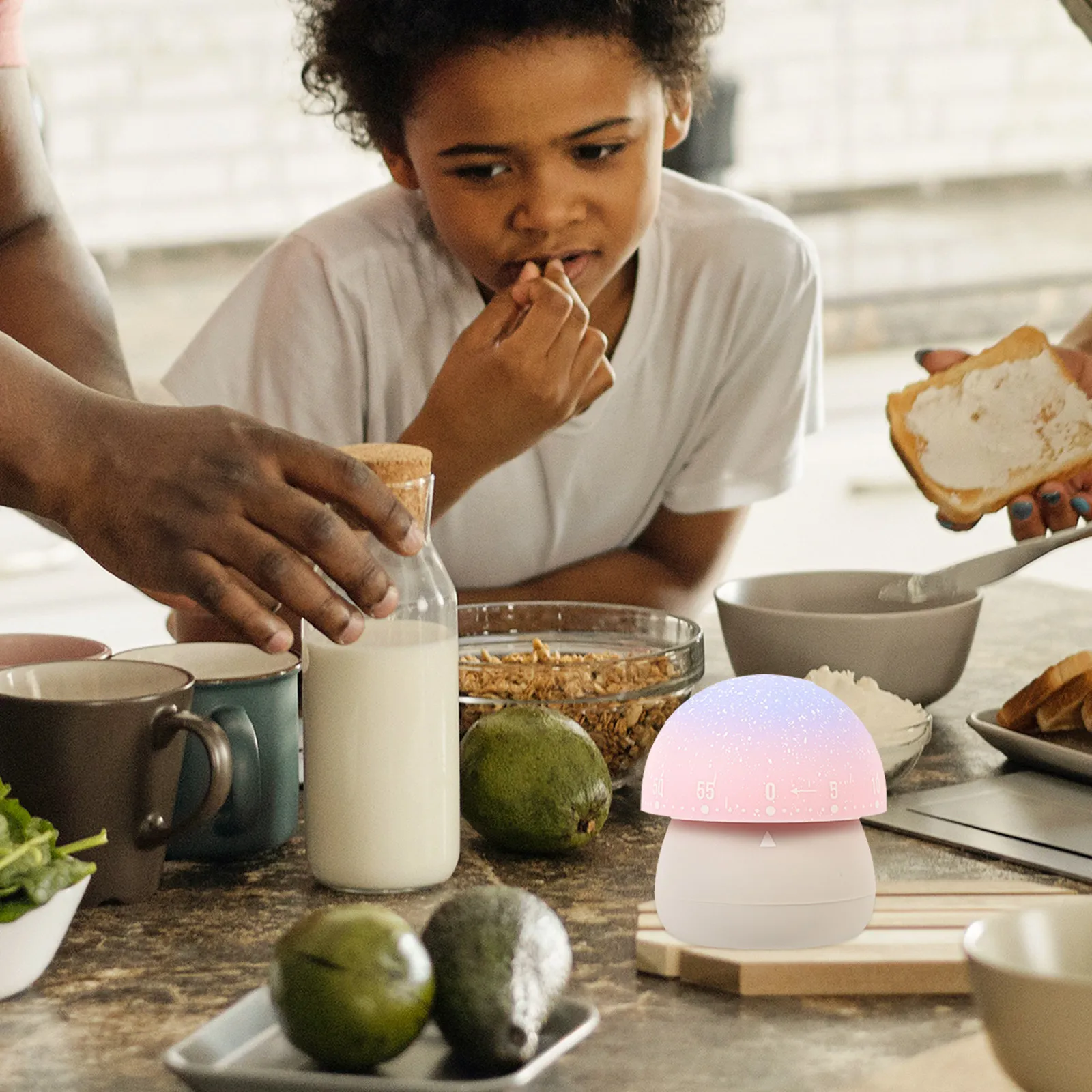 Kitchen Timer Mushroom Shape Mechanical Countdown Timer for Cooking Baking Boiling Management Tool No Batteries Needed