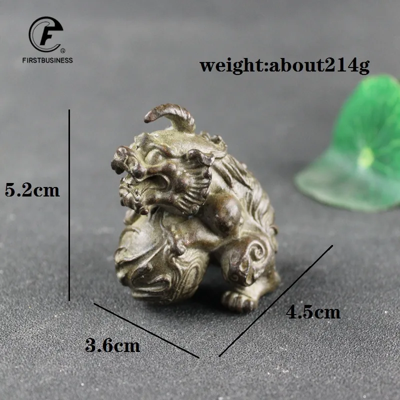 Pure Copper Pixiu Ornament Lucky Feng Shui Decorations Crafts Bronze Animal Miniature Figurine Home Office Decor Accessories