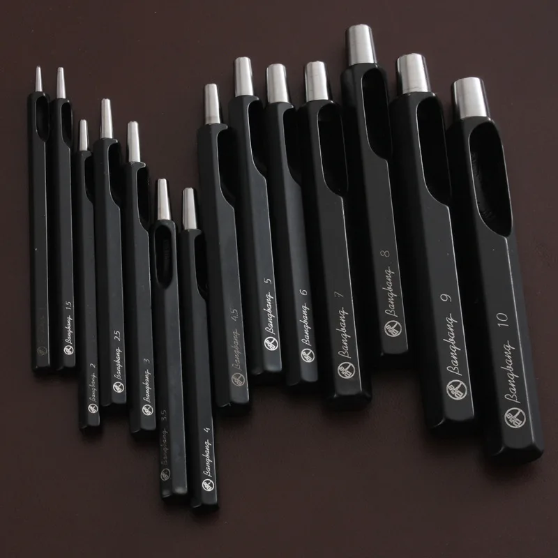 Leather Hexagonal Round Punch DC53 Steel Belt Strap Punching Tool Diameter 1.0-10MM Round Hole Leather Punching Supplies