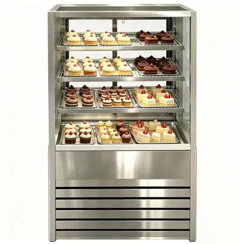 for Stainless steel commercial refrigerated cake display cabinet for bakeries, cafes, and pastry shops