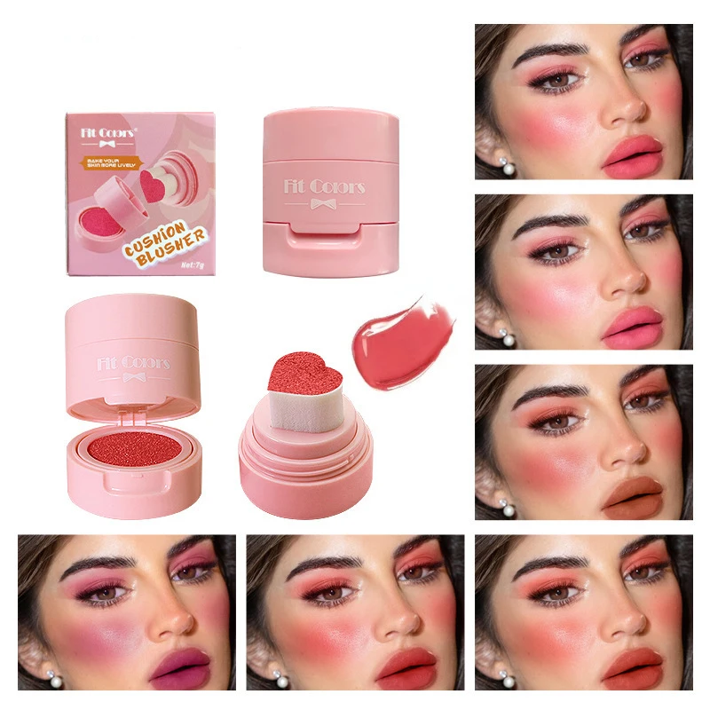 Love Seal Blusher Air Cushion Blush Cream Waterproof Long-lasting Cheek Rouge Brighten Skin Multi-use Natural Face Makeup Blush