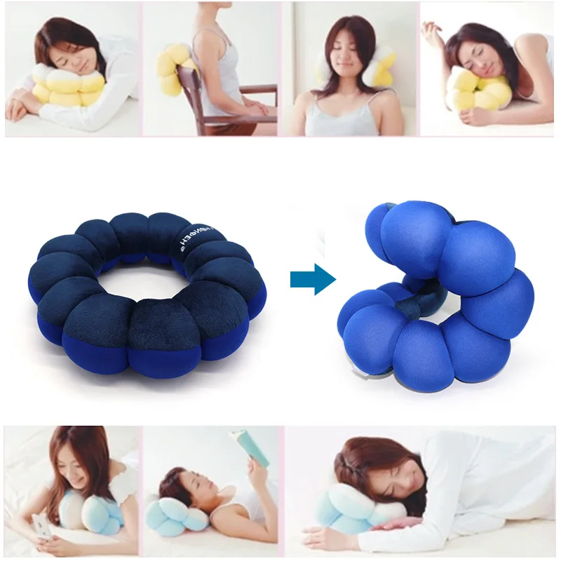 Foam Particles Sun Flower Pillow Office Travel Double-sided Multifunctional Neck Protector Lying Sleeping Pillow Round Cushion