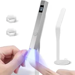 Portable Mini UV LED Nail Dryer 360° Rotation Uv Light Lamp for Gel Nail Polish With Magnetic Holder Fast Drying Handheld Lamp