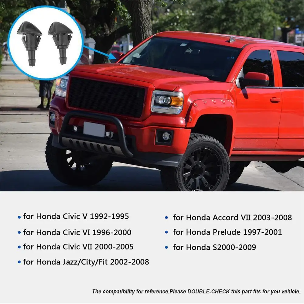 

Windshield Washer Nozzle Kit for Honda Accord 03-08 Jet+Fluid Hose w/ Connectors