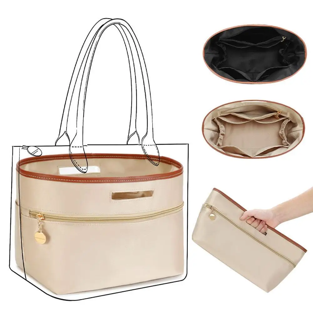 منظم حقيبة الساتان إدراج حقيبة حمل صغيرة محفظة منظم إدراج حقيبة يد تخزين مستحضرات التجميل بطانة دعم المشكل أكياس الملحقات #1