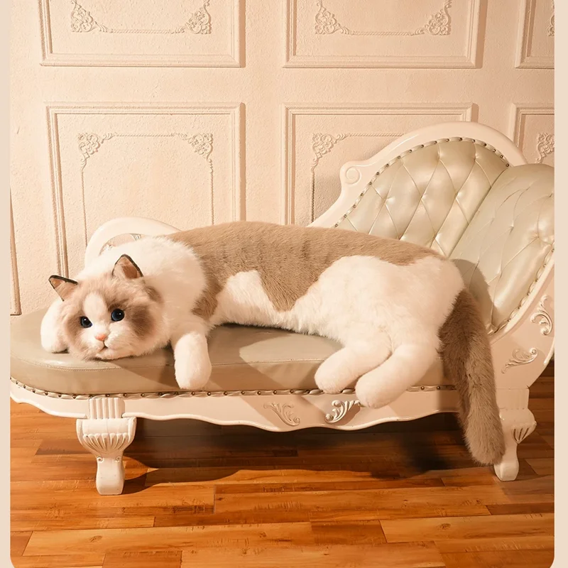 Simulation Plush Cat Fur Doll Sofa Long Strip Pillow Specifically Designed for girls to sleep Perfect Birthday Gift 39inch 100cm