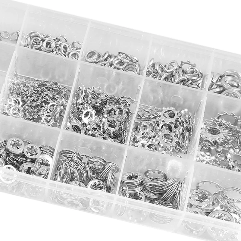 720-pcs [6-Size] Metalen Interne Tand Ster Lock Ringen Assortiment Ringen Ringen Assortiment Set Maat Inbegrepen: M3 M5 M6 M8 M10