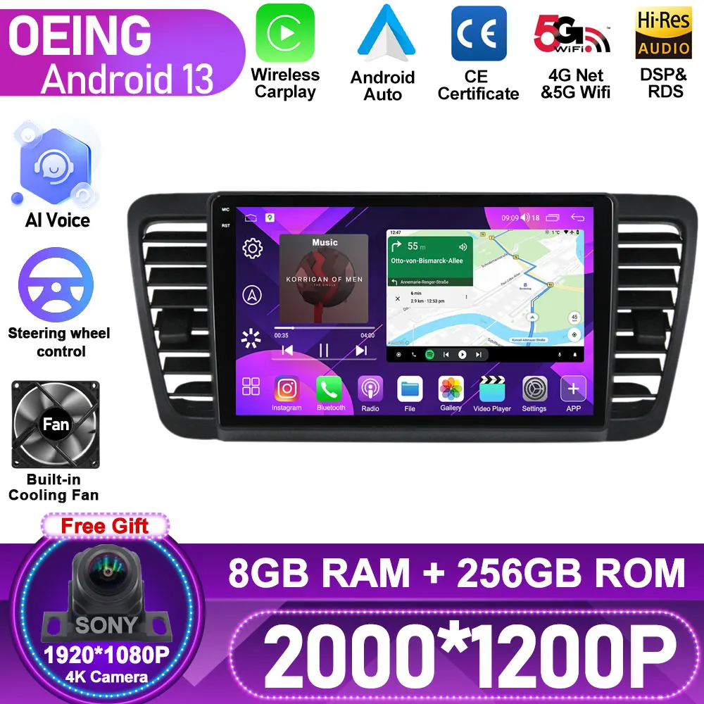 

DSP Android For Subaru Outback 3 Legacy 4 2003 - 2009 Car Radio Multimedia Video Player Navigation GPS WIFI 4G No 2Din 2 Din DVD