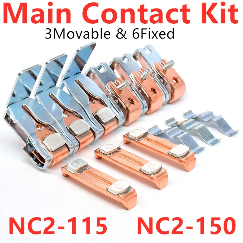 Main Contact Kit For NC2-150 NC2-115 CJX2-F150 CJX2-F115 Contactor Spare Parts Moving And Fixed Contacts Contactor Replacement