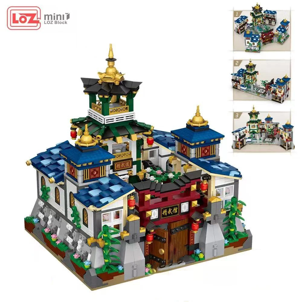 LOZ Jingwu School Scene Micro Building Blocks Kit Classic Chinese Kung Fu Scene Building Toy Set Collection Gift for Kids Adults