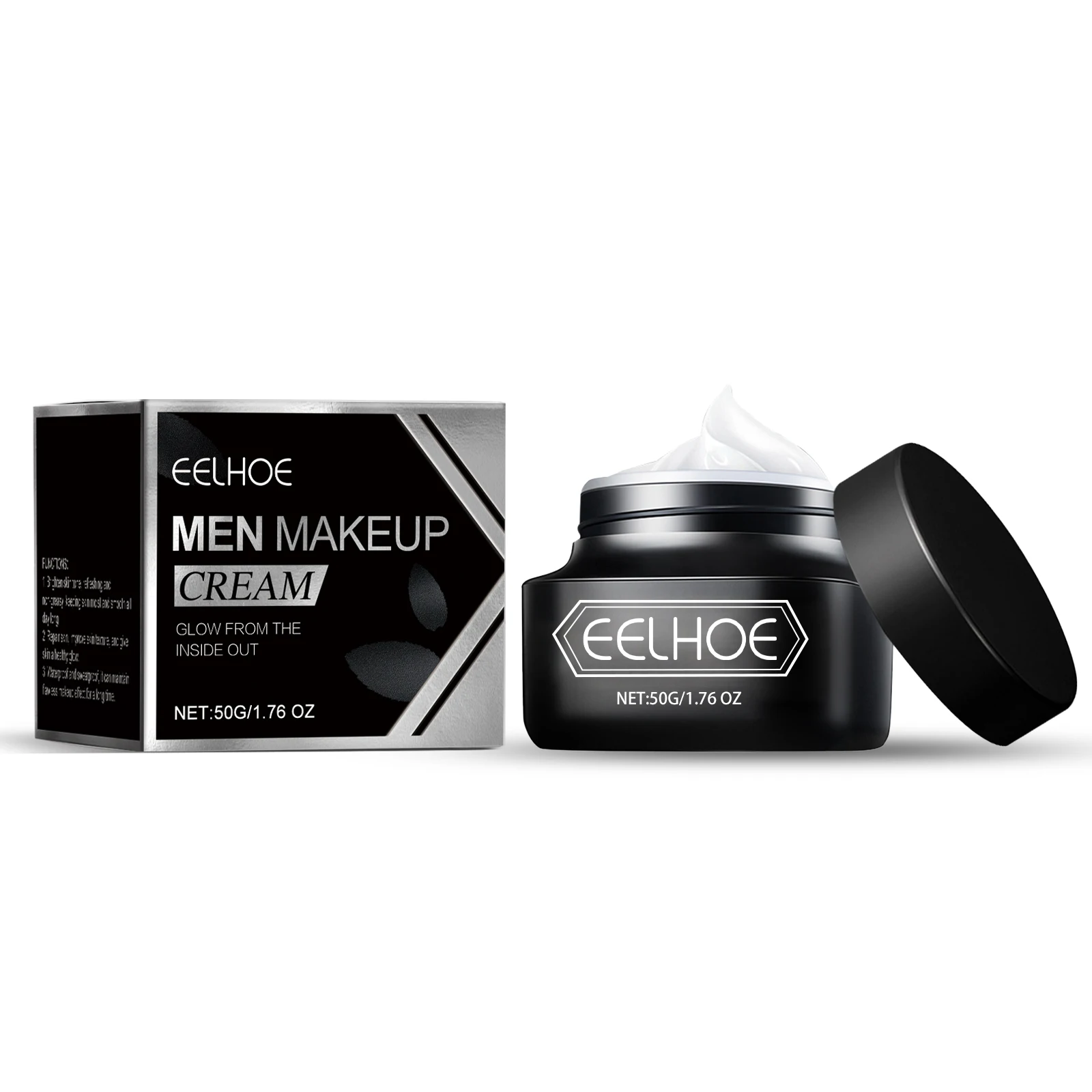 EELHOE BB Cream Men Face Concealer Light Coverage Acne Marks Waterproof Long Lasting Cover Flaws Makeup Nourishing Brightening