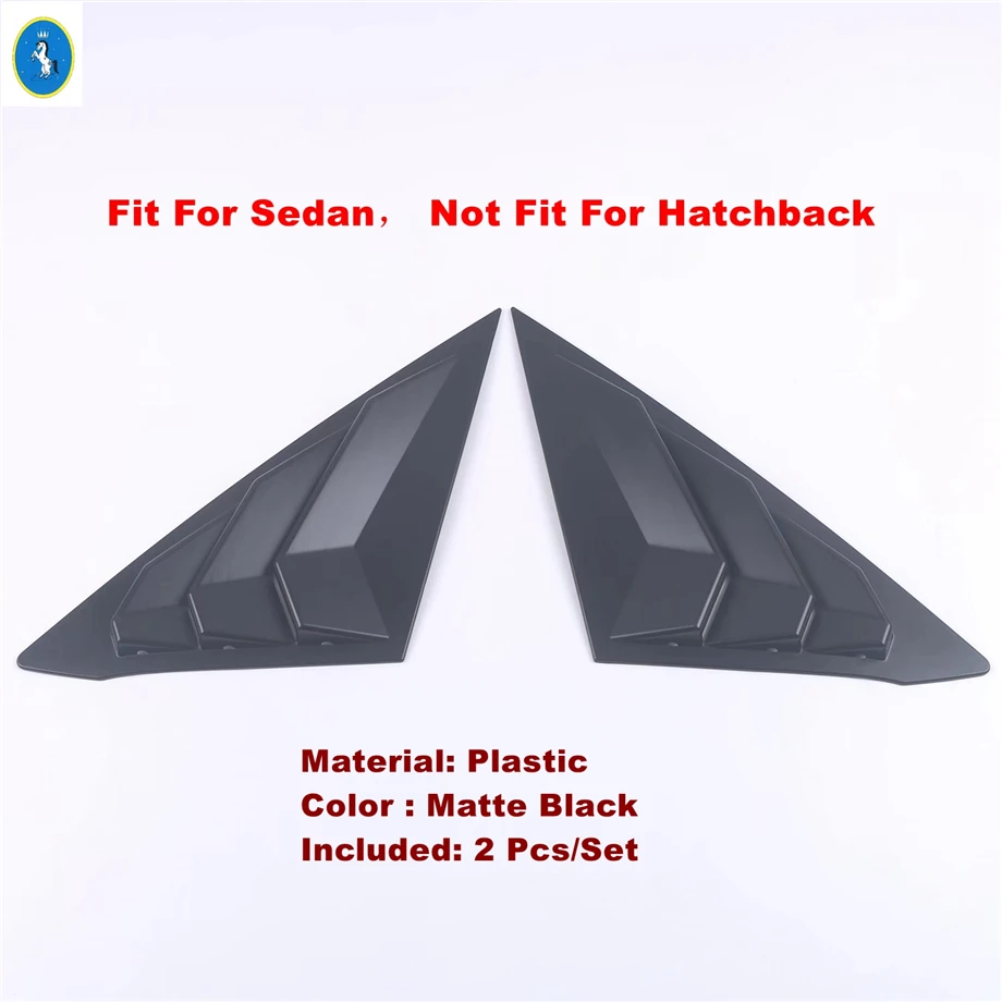 

Carbon Fiber Look Rear Window Shutter Side Vent Louvers Decor Cover Trim For Honda Civic 11th Sedan 2022 - 2024 Accessories