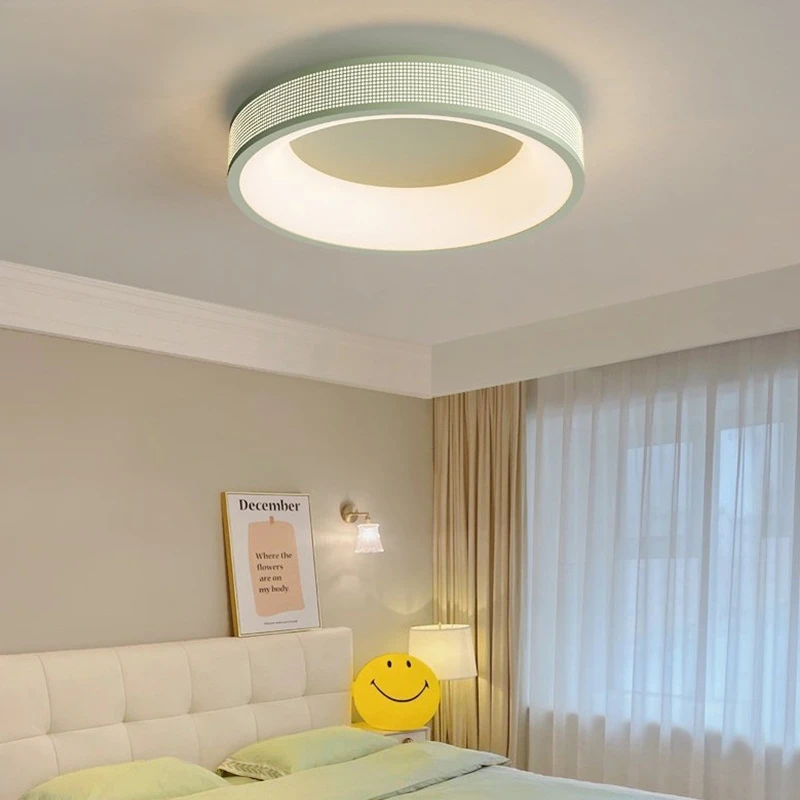 Circle Square Cream Style LED Ceiling Light Home White Green Home Decor For Bedroom Balcony Bathroom Aisle Corridor Lamp