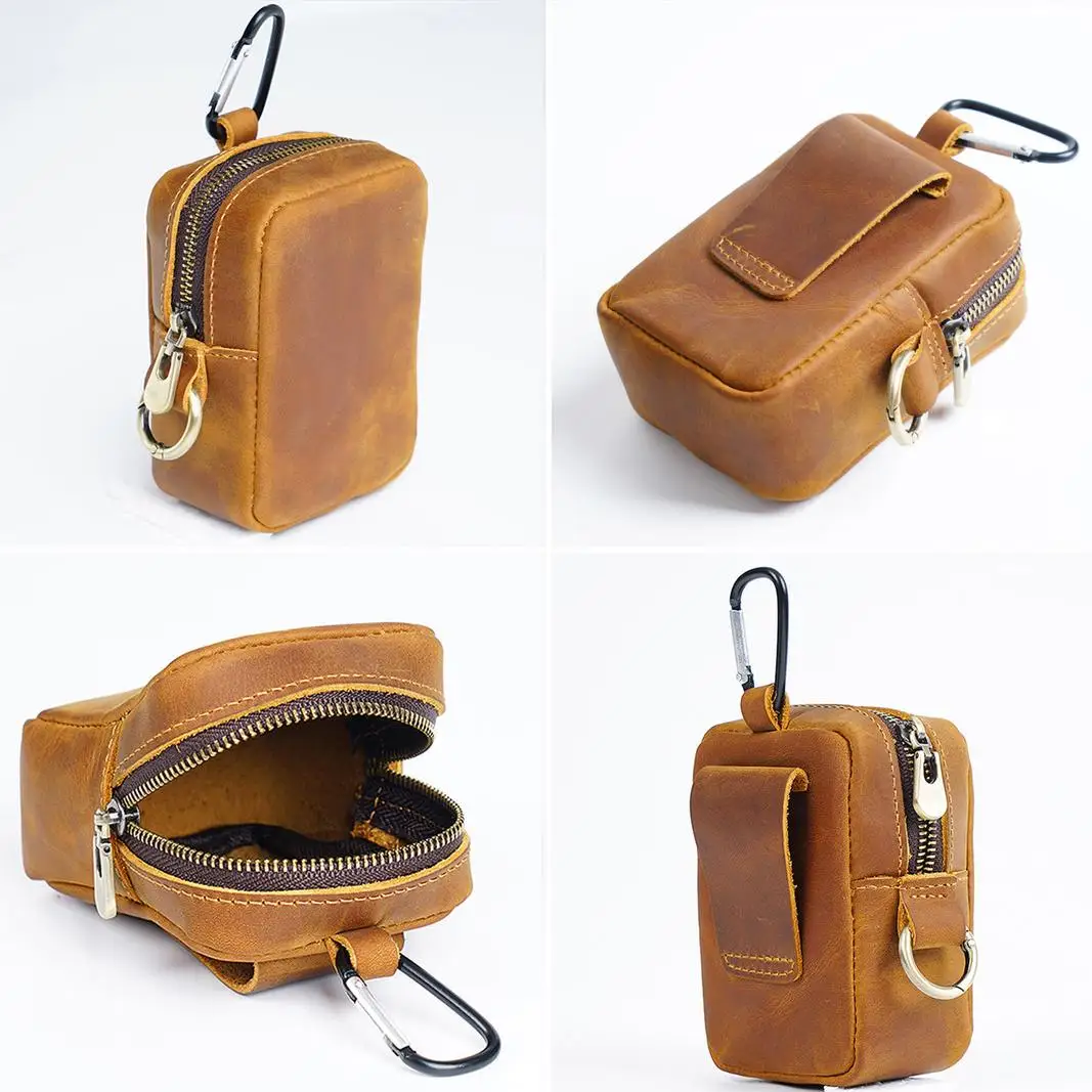 Homefish WELLLANDS Vintage Faux Leather Key Coin Bag With Hanging Hook Multi-color Mini Portable Change Purse Pouch