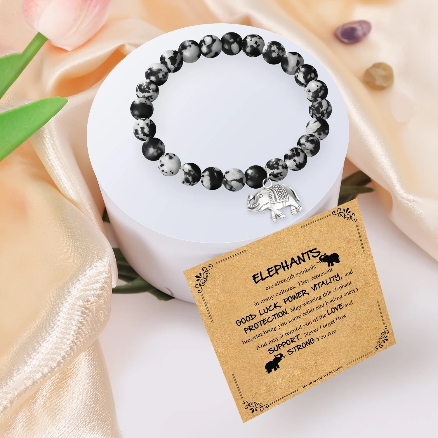 1PC Exquisite Elephant Bracelet Gift for Daughter Son Niece Nephew Friend and Mom Dad,Ideal Gift for Christmas Elephant Loversz