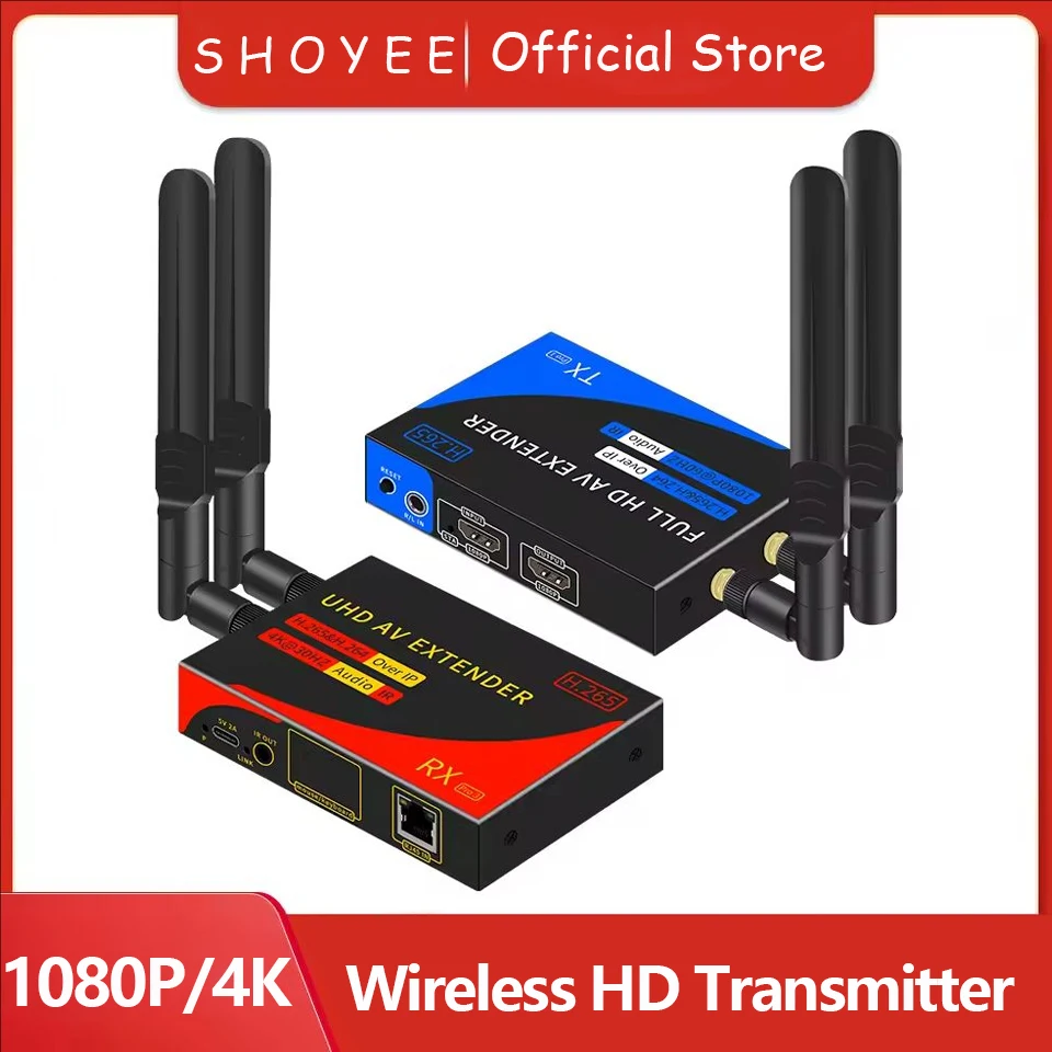 

1080p Wireless 4K HDMI Video Transmitter and Receiver Network Cable Extender with IR VGA for Camera Laptop PC To TV Monitor