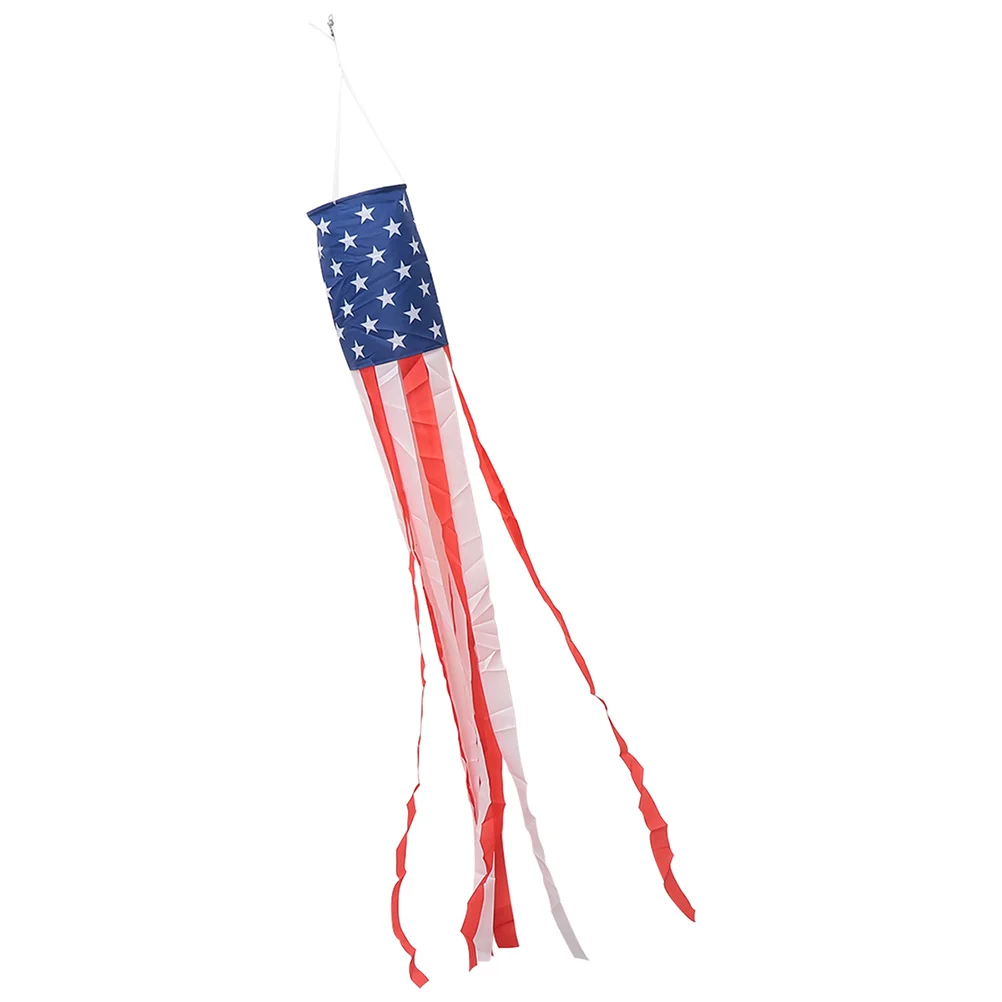 

American Flag Windsocks Patriotic Decor Red White Blue Outdoor Hanging Independence Day USA Courtyard Balcony Garden Flags