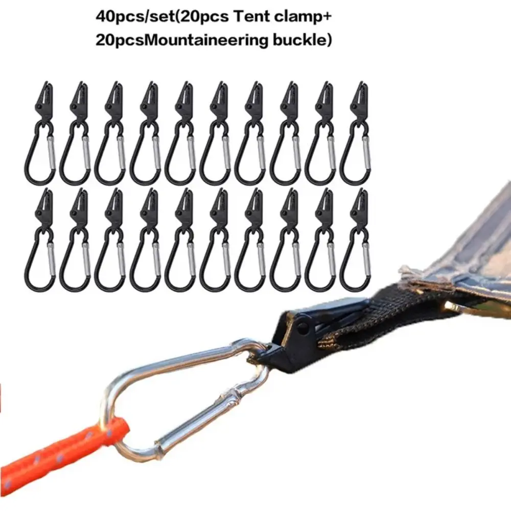 40Pcs Plastic Alligator Tent Clips Mini Heavy Duty Windproof Canopy Clamps Universal Anti-Skid Awning Tarpaulin Clips