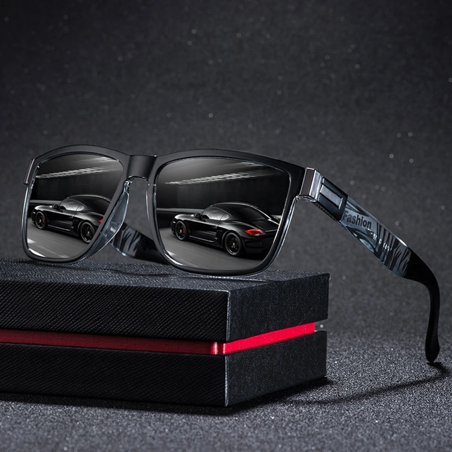 Fashion Classic Square Sunglasses Men Women Driving   Fishing Colorful Trendy Lightweight Outdoor Goggles