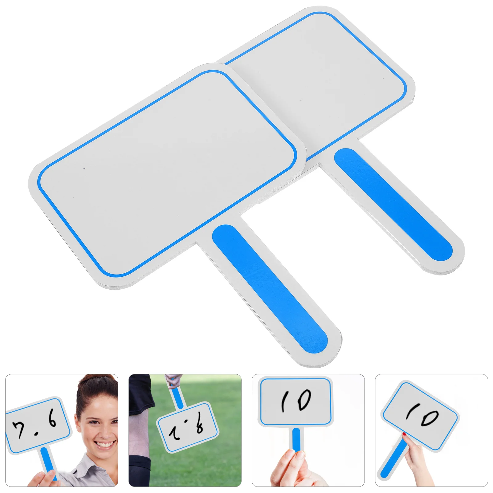

2Pcs Blank Scoreboard Handheld Whiteboard Erasable Writing Boards for Judges Competition Presentation Dry Erase Board Student