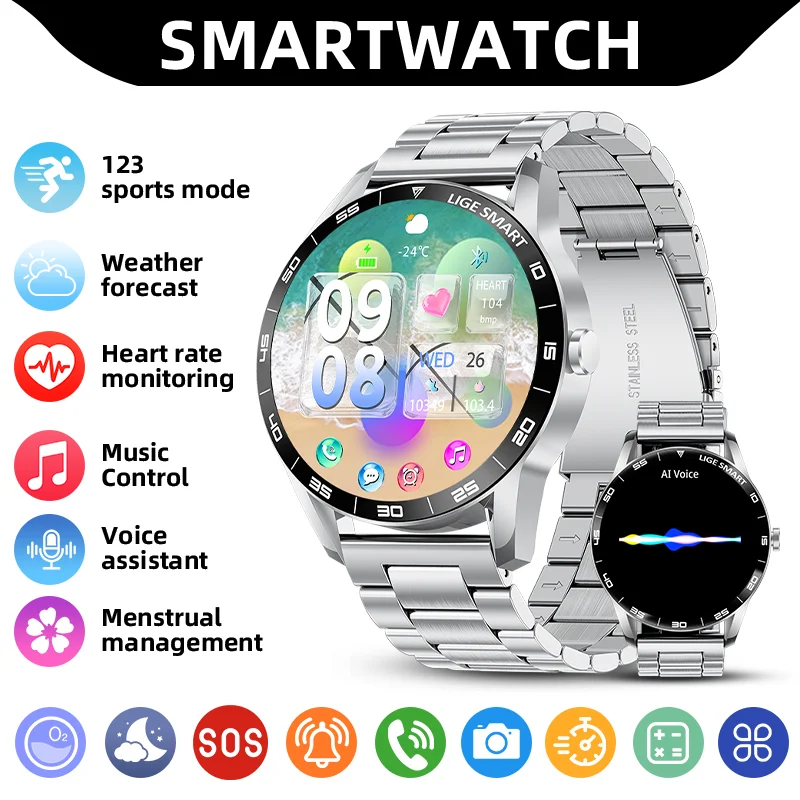 2026 New 1.38” HD Screen Smart Watch For Men Women IP68 Waterproof Bluetooth Call Watches Sports Health Monitor Men Smartwatch