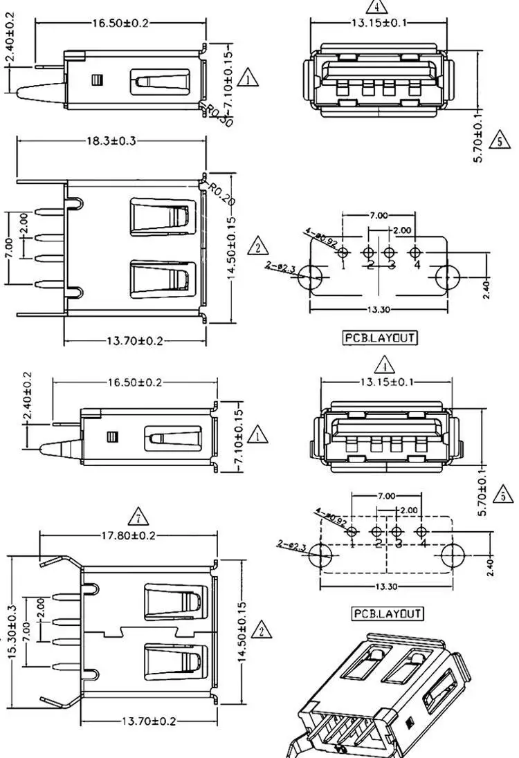 10 Stück Typ A USB-Buchse 2.0 Anschlusskopf 180-Grad-Winkelstecker Vertikaler Gerader Stecker – Detail 2