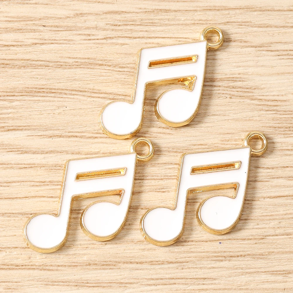 Tusember 20 Stück Bunte 15*21mm Kawaii Emaille Niedliche Musiknoten-Anhänger für Handgemachte Ohrringe, Halsketten, Schmuckherstellung, DIY-Zubehör – Detail 6