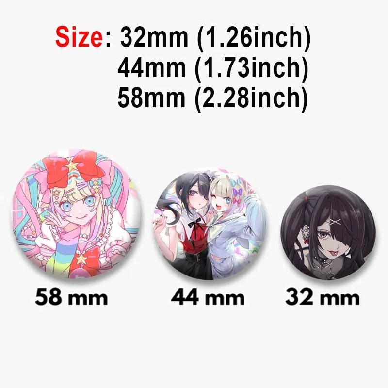 Cartoon Pixelated Ame-chan KAngel Badge Animation Game Needy Girl Round Brooch Enamel Pins Backpack Hat Jewellery Accessory Gift