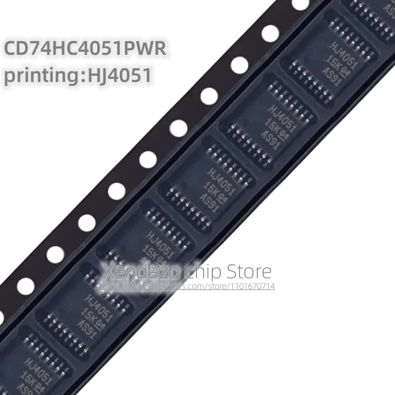 10pcs/lot CD74HC4051PWR printing HJ4051 TSSOP-16 package Original genuine Single channel analog multiplexer chip