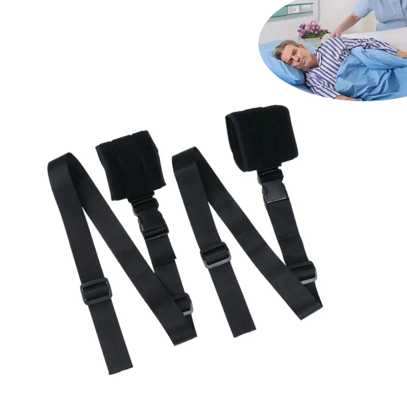 

Medical Limbs Restraint Strap Bedridden Elderly Patient Protection Black Durable Wrist Ankle Fixator Tie Down Belt