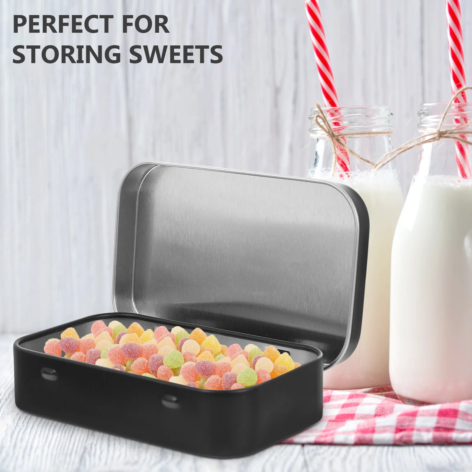 

6pcs Clamshell-Type Tinplate Storage Box Lightweight Rectangular Candy Container For Gifts Sweets Jewelry Small Tin Case Wedding