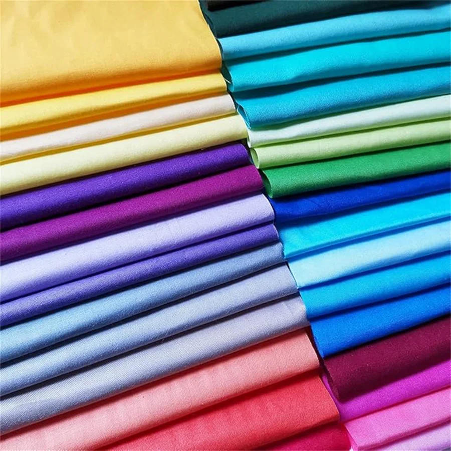 50 Piece Quilted Fabric Set (20cm X 20cm) Solid Color Pure Cotton, Pre Cut Square Sewn Quilted Patchwork, Suitable for DIY Handm view 2