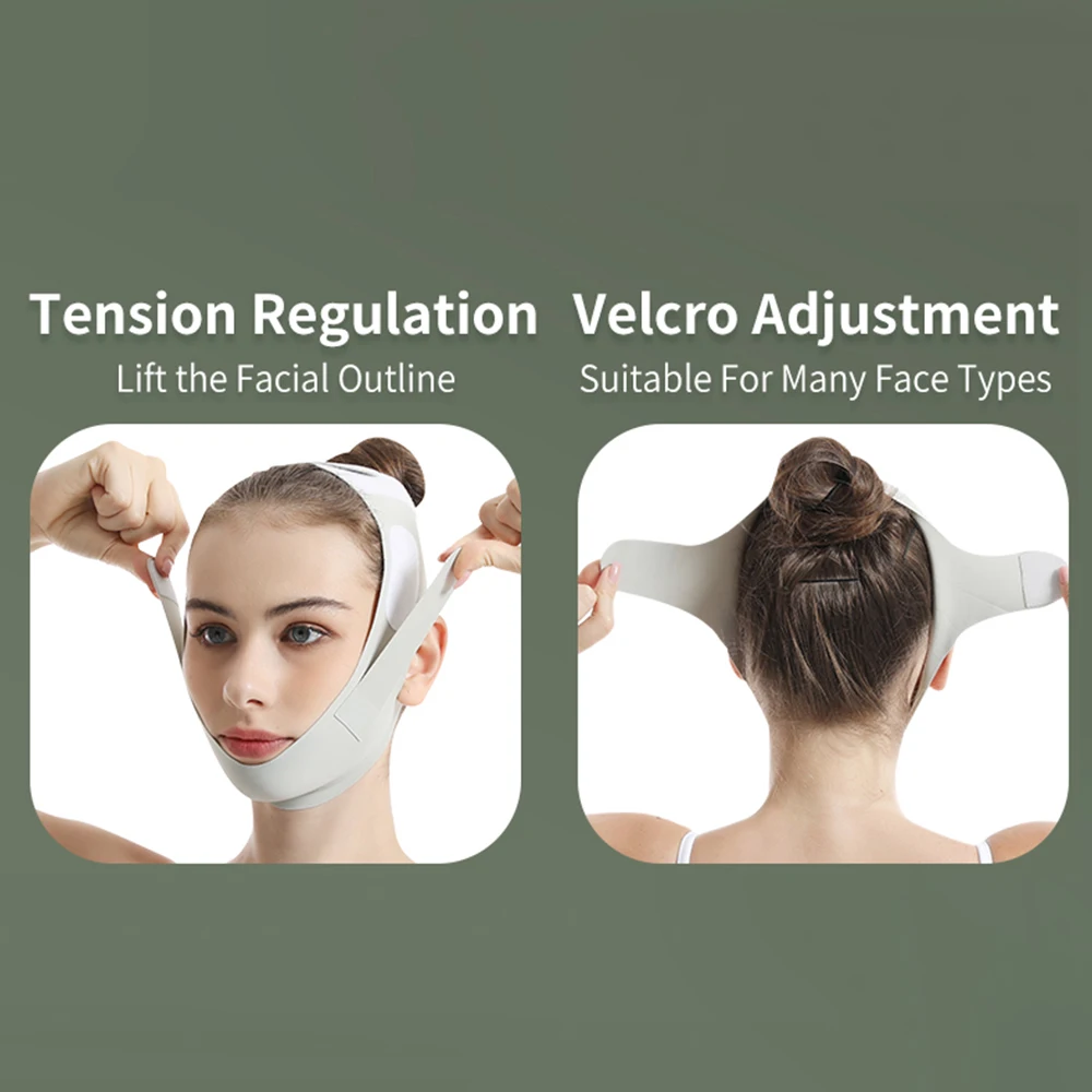 Ceinture de bande de masque facial en V, double ruisseau, ligne en V saillante, masque de bandage facial respirant, sangle de bandage anti-déformable