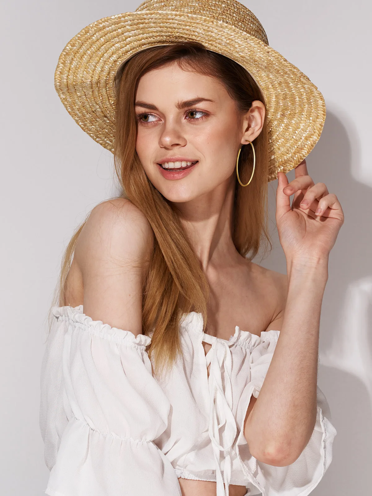 U7 60mm Large Hoop Earrings for Woman Big Shinny Plain Round Tube Lightweight Hyperbole Hoop Earrings Jewelry Gift