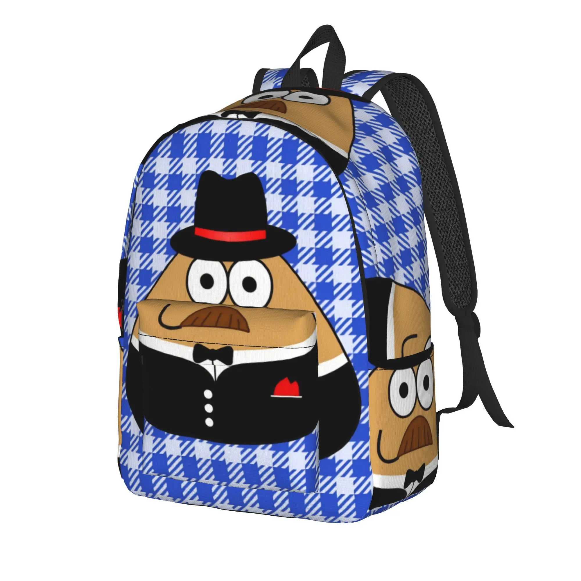 My Pet Alien Pou Classical Backpack Outdoor High School Work  Daypack for Men Women Laptop Computer Canvas Bags
