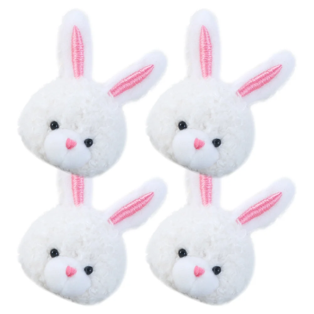 4 Pcs Plush Bunny Accessories Children’s Toys Toddler Stuffed Rabbit Craft DIY Supplies Cartoon