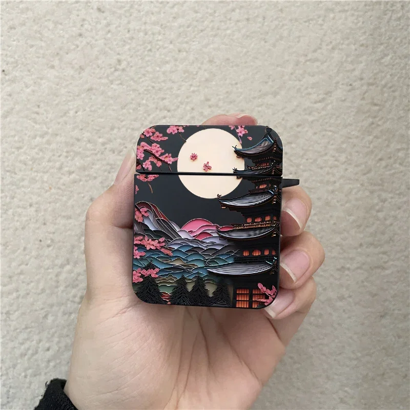 Cute 2D Landscape Art Earphone Case for For Apple Airpods 4 2 3 Scenery Soft Headphone Protective Case for Air Pod Pro 2 Shells