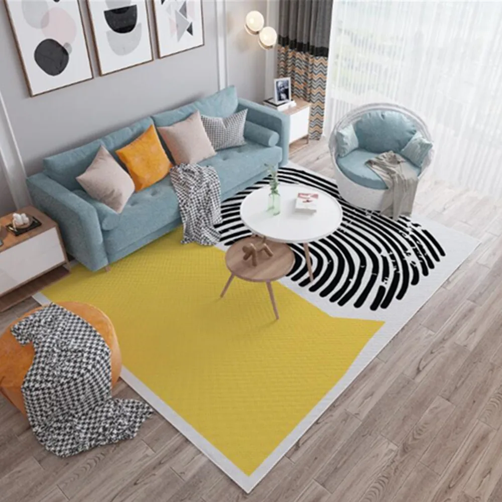 Modern Nordic Rug And Carpet For Home Living Room Geometric Carpet Floor Rug Bedroom Non-slip Sofa Coffee Table Mat Doormat