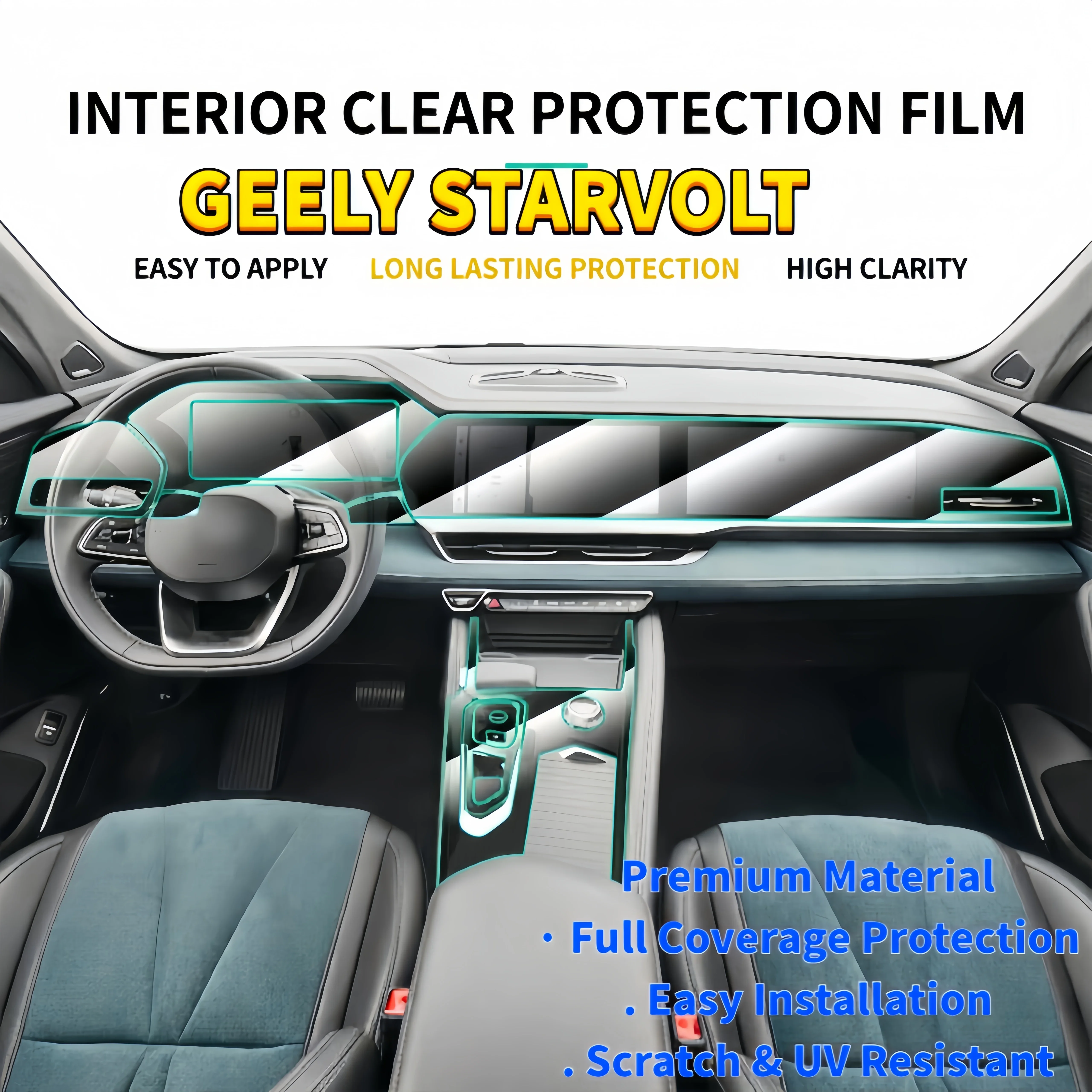 For Geely Xingyue LXingrui center console invisible protective film; navigation screen film; car interior protective film