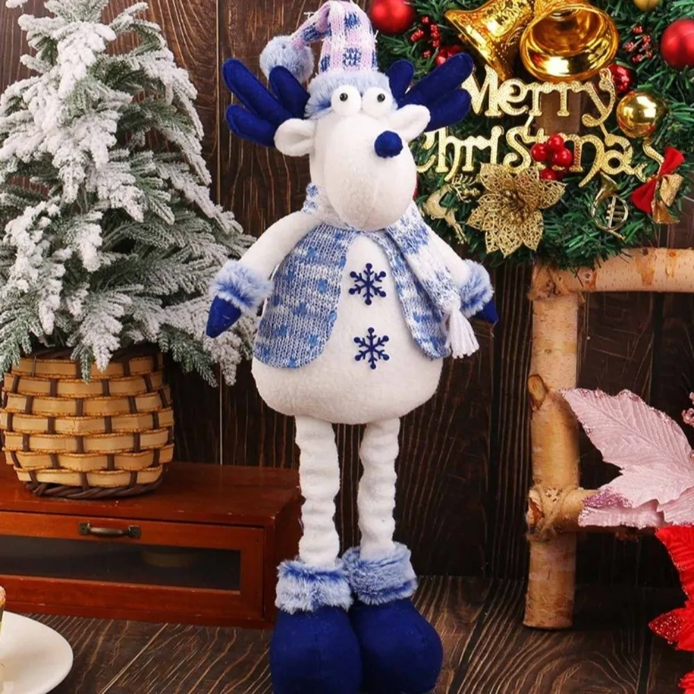 

Stretchable Blue Christmas Ornament Large Christmas Decoration Santa Snowman Reindeer Xmas Festival Ornament