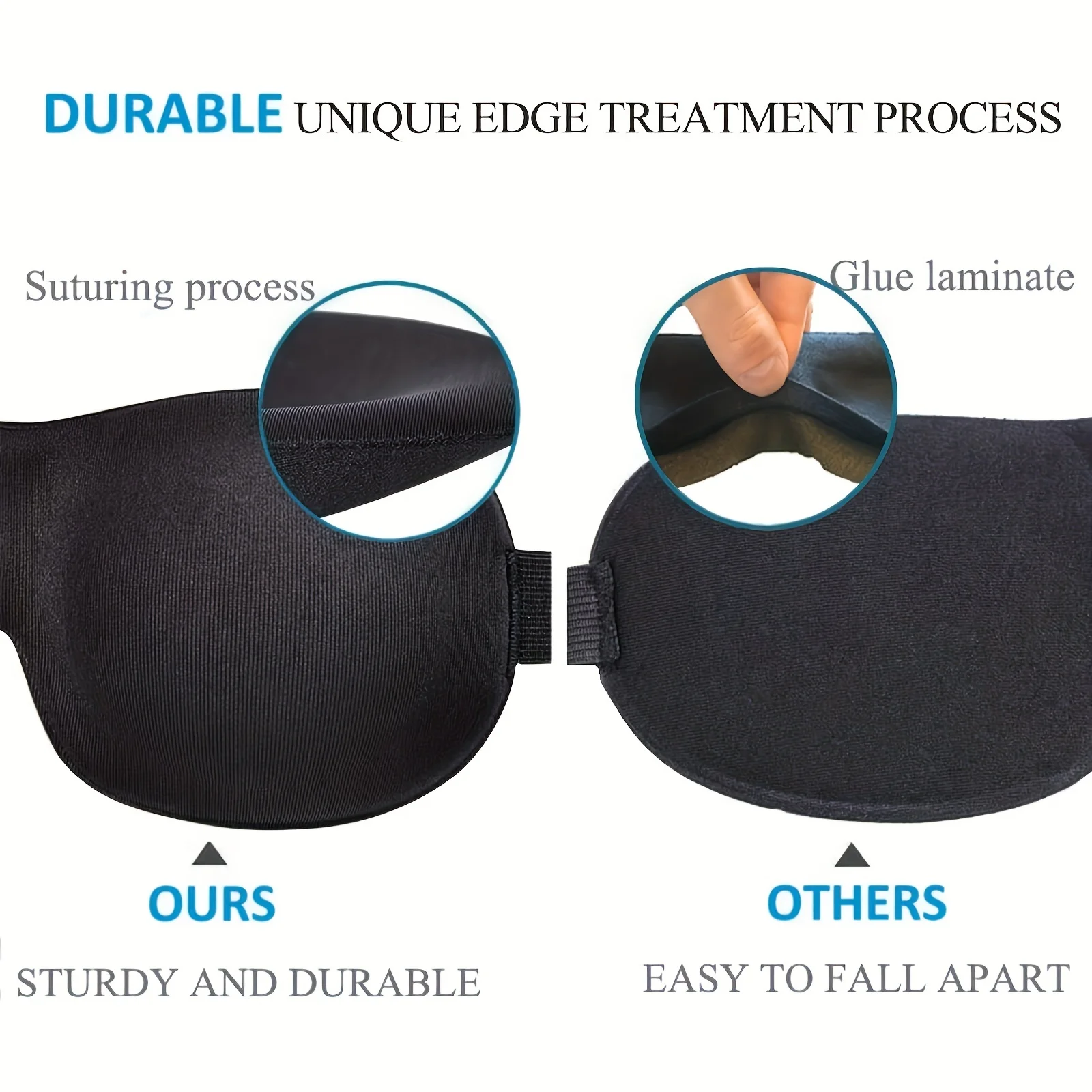 1pc Sleep Mask for Back & Side Sleeper,100% Blackout 3D Eye Mask for Sleeping, Night Blindfold for Men Women