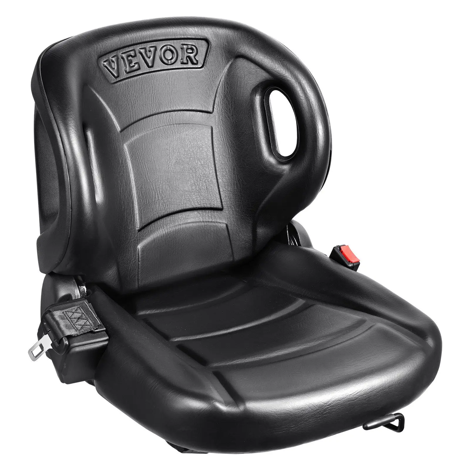 

Robust Forklift Seat with 6.3"-13.4" Travel Range, 70°-110° Lumbar Adjustment, Safety Actuator and Wrap Design