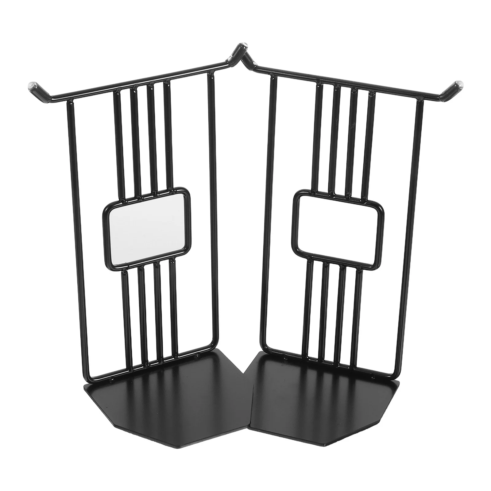 

2pcs Metal Bookends Black Heavy Duty Book Stopper For Shelves Kitchen Office Library Organize Books Cds Dvds Video Games
