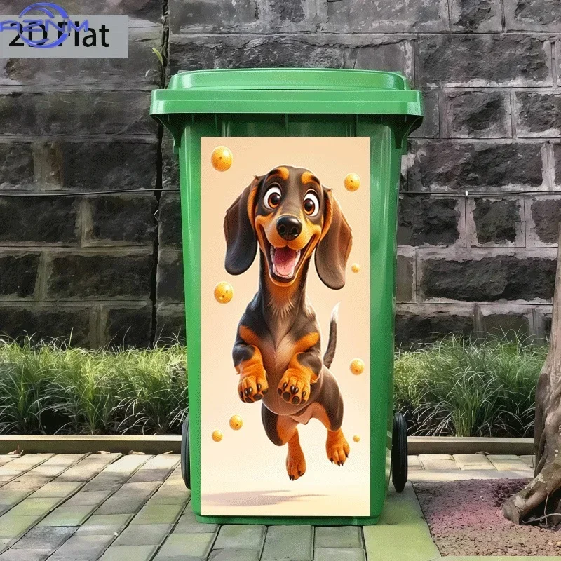 Outdoor Courtyard Bin 2D Printed Decal DIY Makeover Ornament for Garbage Container