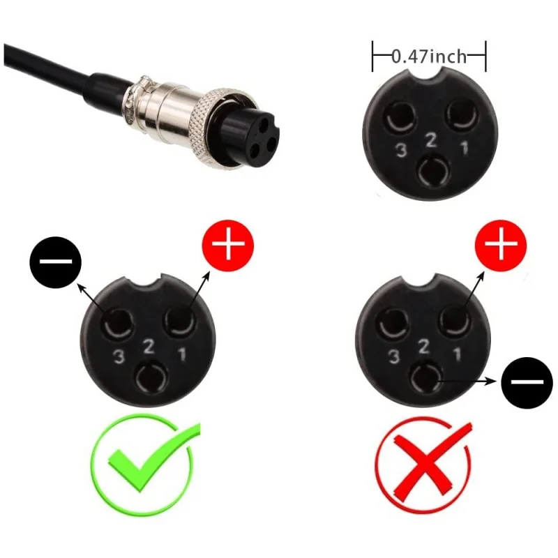 42V 2A 5A Battery Charger for 36V 10S Lithium Battery, Universal Power Supply Adaptor with 12mm 3 Prong Connector