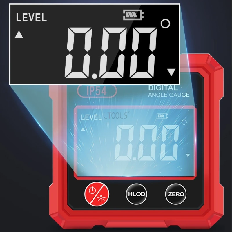 Dual Laser Electronic Digital Inclinometer High-precision Level Ruler Four-side Strong Magnetic Digital Angle Gauge 360° Measure