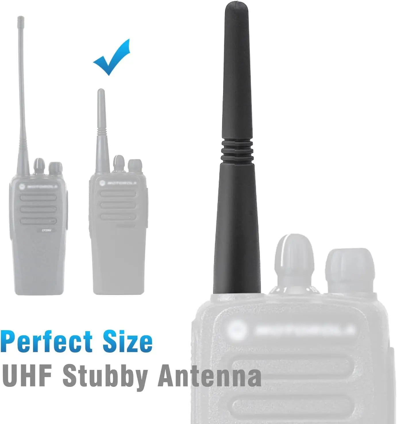 

2pcs PMAE4003 PMAE4003A UHF Stubby Antenna 403-470 MHz for Motorola CP200 CP200D HT750 HT1250 HT1550 PR400 EX500 EX600 CP040